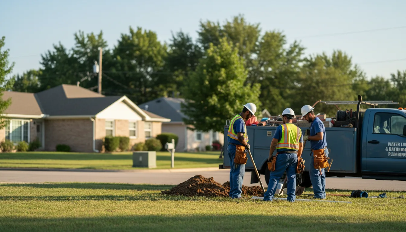 Residential water line and bathroom plumbing service in Swedesburg, IA